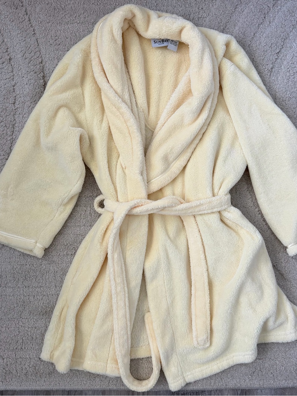Yellow Plush Bathrobe with Belt